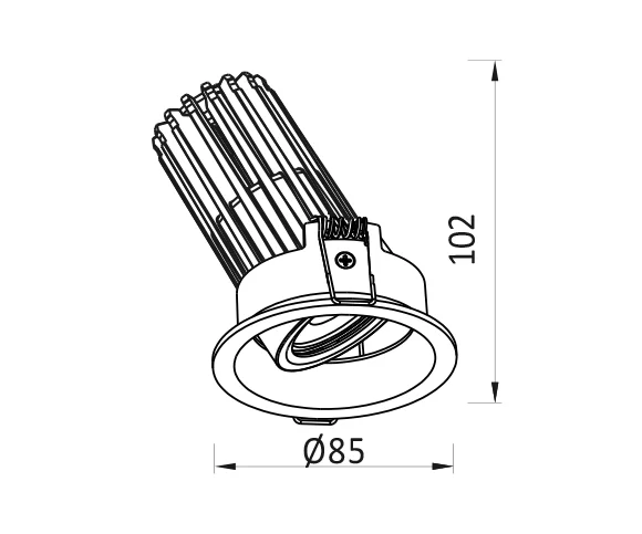ADL C Deep Tilt Downlight Dimensions