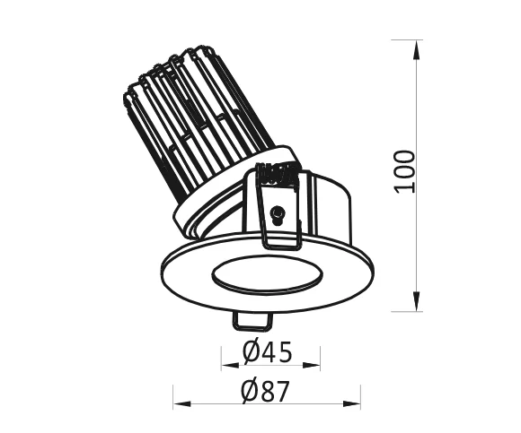 ADL C Tilt Downlight dimensions