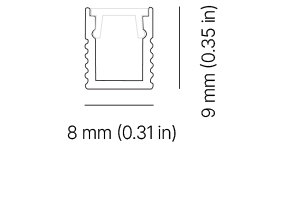Architape A018N Indoor Luminaire dimensions