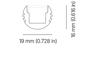 Architape A025 Indoor Luminaire dimensions